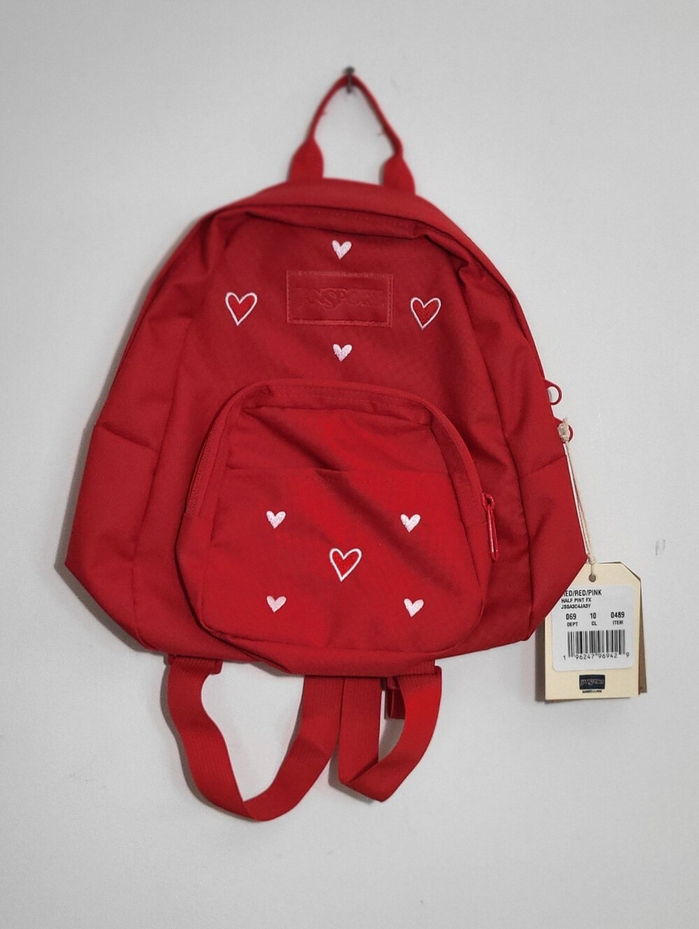 NWT JanSport Half Pint Miniature Bag - Red Party Hearts